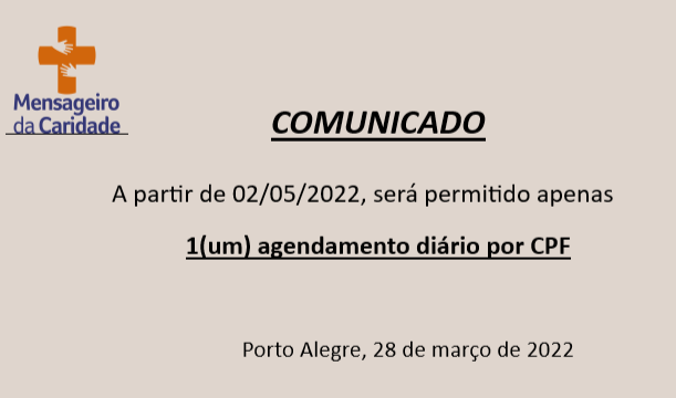 ATENÇÃO usuários do Mensageiro da Caridade